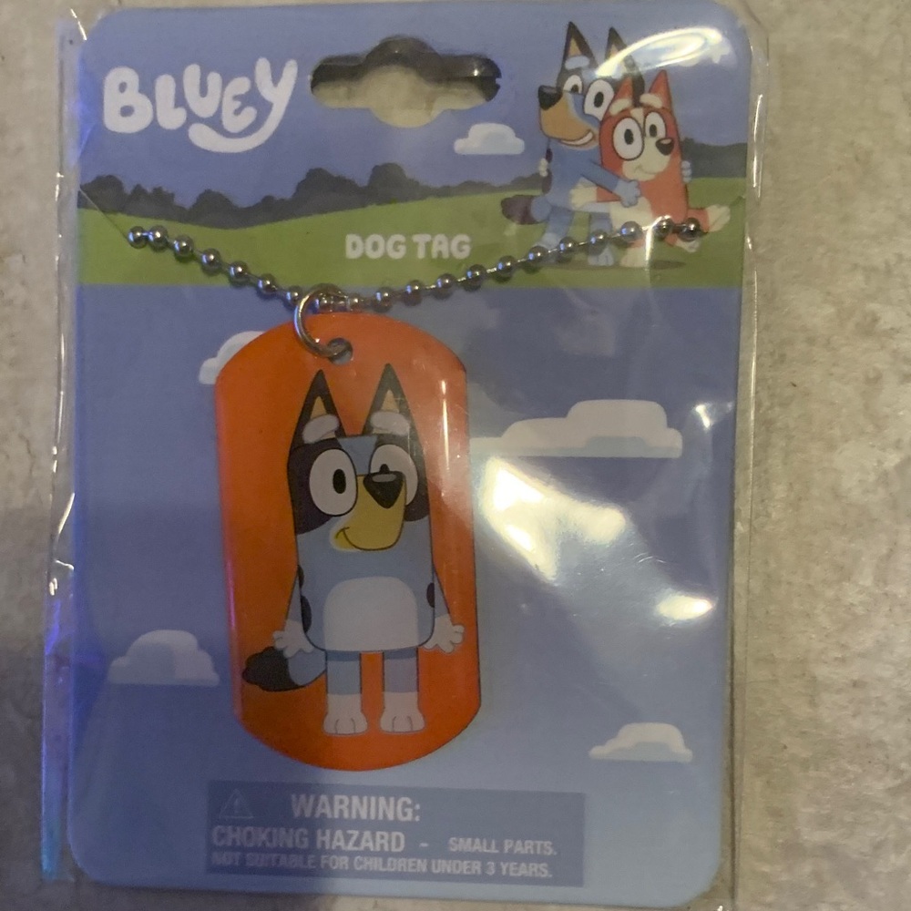 Bluey Orange Dog Tag Necklace